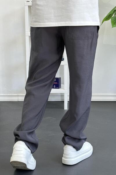 Edwox Чоловічі штани з еластичним поясом з модального матеріалу, зручний крій, колір димчасто-сірий Edw396