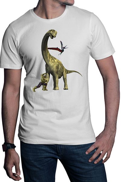 OEM Tricou barbati Jurassic Park Triceratops Huge Neck Grass Eater Hulk