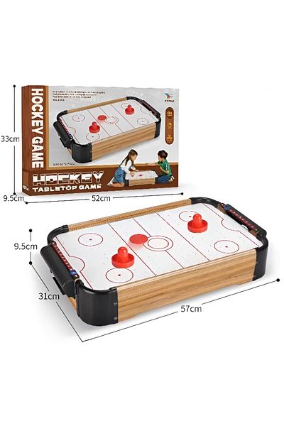 Flippy Air Hockey Table Graffiti without Legs, Flippy, Wood, 2 Pucks, Scoreboard, 2 Pushers, Brown