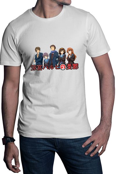 OEM Tricou barbati Haruhi Suzumiya Yuki Itsuki Kyon Mitsuru School Slice of Life