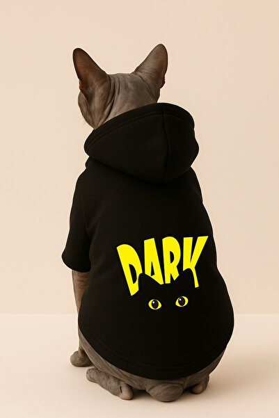 Buddy Store سويت شيرت بقلنسوة أسود اللون مطبوع عليه Darky مقاس S