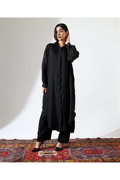 Fi'l Arz Fashion Long Sofia Linen Loose Shirt Suit