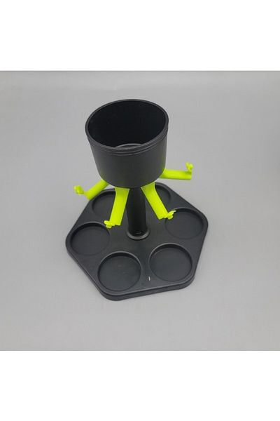 Flippy Hexagonal Dispenser, , 6 Glasses, Complete Set, Black