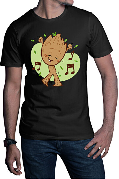 OEM Ανδρικό T-shirt Baby Groot Music Love Dance Marvel