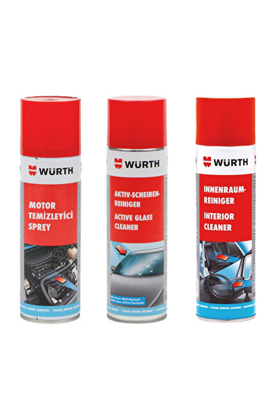 Würth Motor Temizleme Spreyi & Aktif Cam Temizleyici & Araç İçi Temizleme Spreyi
