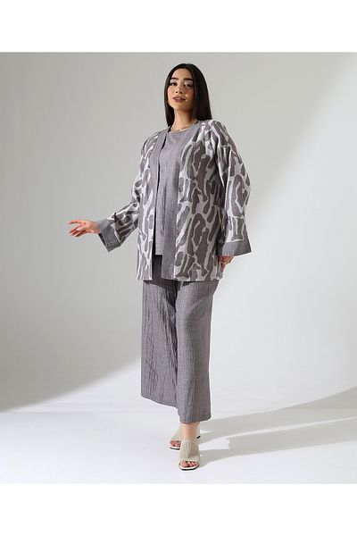 Fi'l Arz Fashion طقم كيمونو من الكتان الفيسكوز