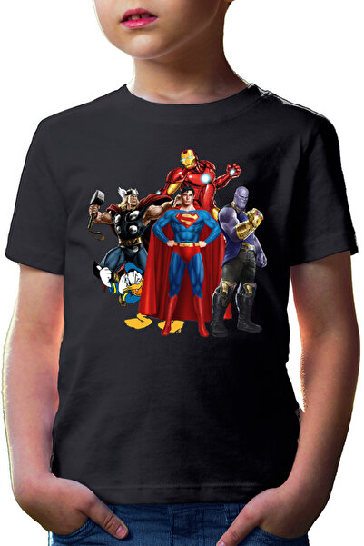OEM Παιδικό T-shirt Thor Donald Duck Superman Ironman Thanos Villian Hero Cool