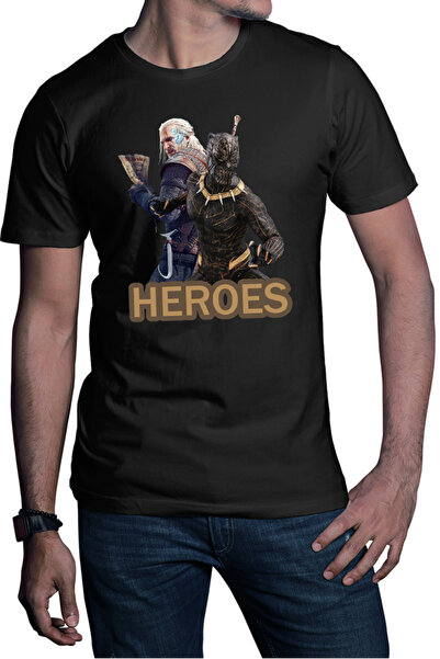 OEM Tricou barbati Black Panther Witcher Gerald Vampires Medieval