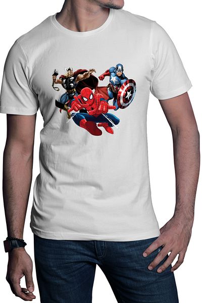 OEM Men's T-shirt Spiderman Captain America Thor Fly Hero Cool