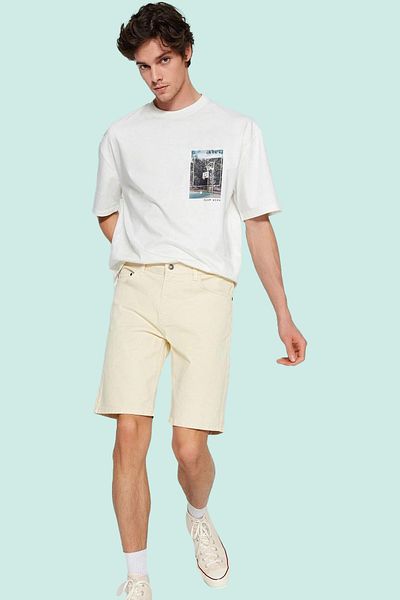 PayBuy Men's Denim Jeans Shorts Slim Fit Regular Waist 5 Pockets Casual Daily Use Summer Essential