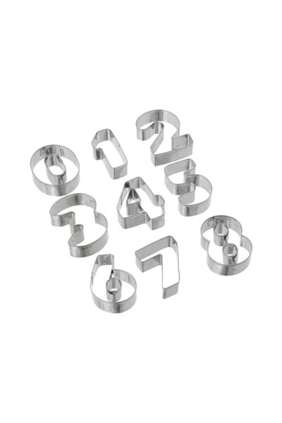 FİVE Set of 30 stainless steel cookie cutters with letters and numbers,