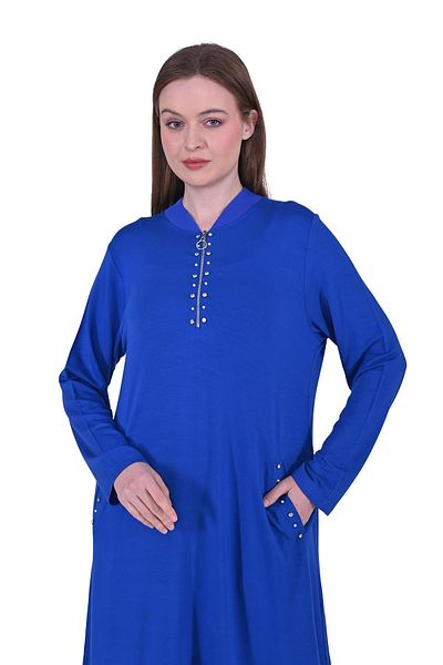 Invee Stone Dress Sax