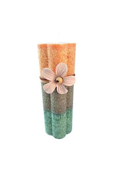 OEM Lumânare aromaterapică tricoloră cu decor floral din plastic, M4, 5x15cm
