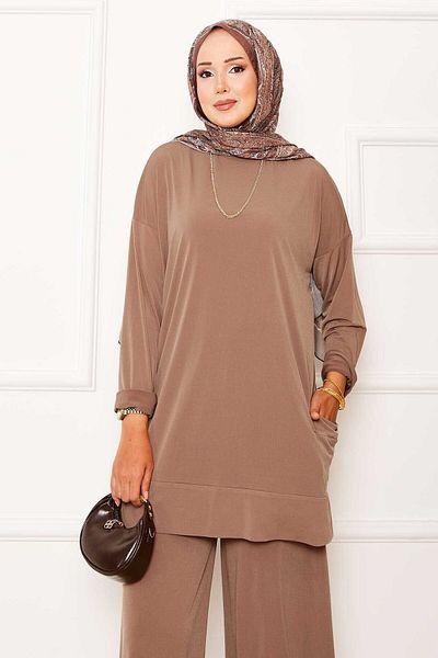 EBRUTESETTÜR Pocket Detailed Sandy Double Set