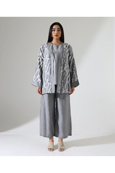 Fi'l Arz Fashion Viscose Linen Kimono Set