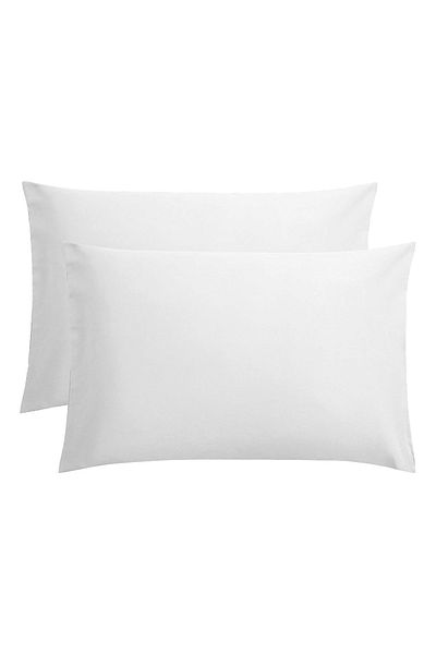 Five Store Set of 2 pillowcases made of 100% mercerized cotton, density 120 g/sqm, White, 70/70cm