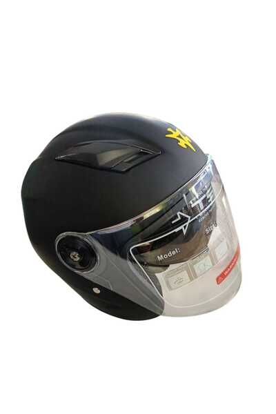 Ece GÜNEŞ VİZÖRLÜ AÇIK MOTOSİKLET KASKI (MAT SİYAH)