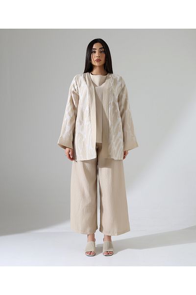Fi'l Arz Fashion Viscose Linen Kimono Set