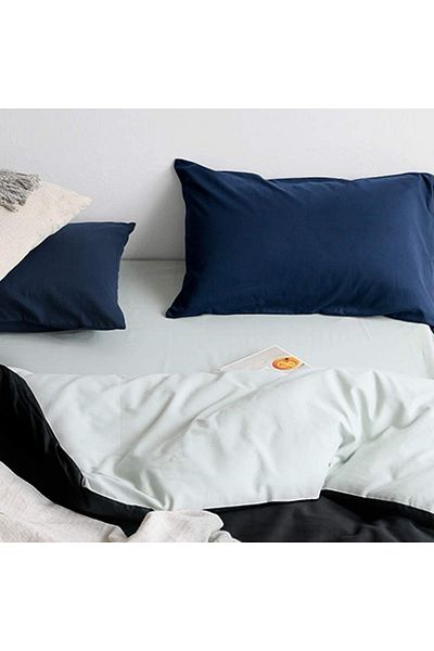 Five Store Set of 2 pillowcases made of 100% ranforce cotton, density 120 g/sqm, Blue, 50/70cm
