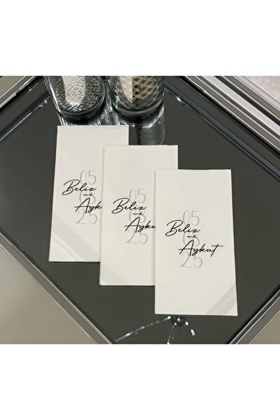 busrasdesign İsimli Kişiye Özel Baskılı Sunum Peçetesi 16'lı