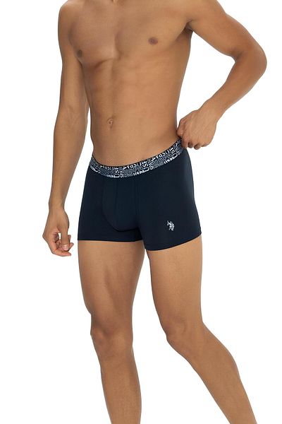 U.S. Polo Assn. Ανδρικό Σετ Μπόξερ 3 τεμαχίων - Βαμβακερά εσώρουχα σε μπλε ναυτικό Indigo και γκρι χρώμα