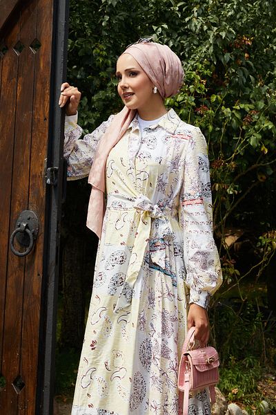 EBRUTESETTÜR Side Tie Shirt Collar Dress
