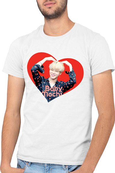 OEM Men's BTS Jimin Baby Mochi Happy Face Smile T-shirt