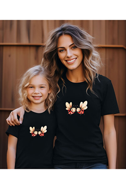 ASELİNDA Tricou drăguț cu imprimeu de albine pentru mamă-fiu (adăugați 2 bucă...