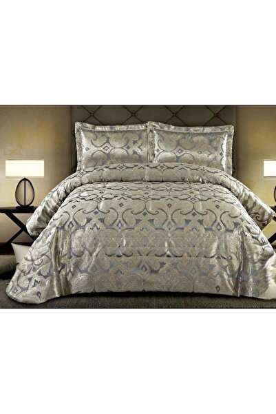 OEM Double Bed Cover and 2 Pillowcases, Satin, 3 Pieces, 2 Persons, 250x250cm, Grey