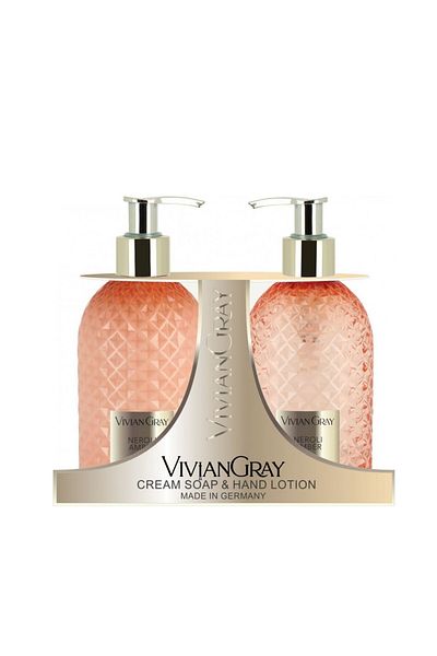 Vivian Gray Set cadou Neroli și Amber, Unisex, Săpun lichid, 300 ml + Cremă de mâini, 300 ml