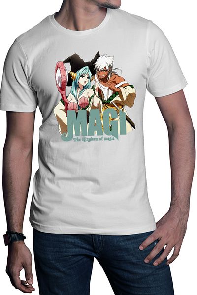 OEM Men's T-shirt Magi The Labyrinth of Magic Cartoon Sharrkan Yamraiha