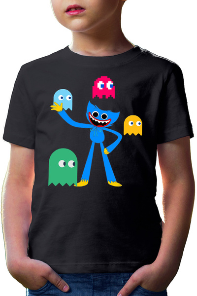OEM Tricou copii Huggy Wuggy Pac Man Ghost NPC Horror Game
