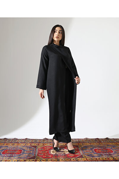 Fi'l Arz Fashion Asymmetrical Judge Collar Tunic Suit