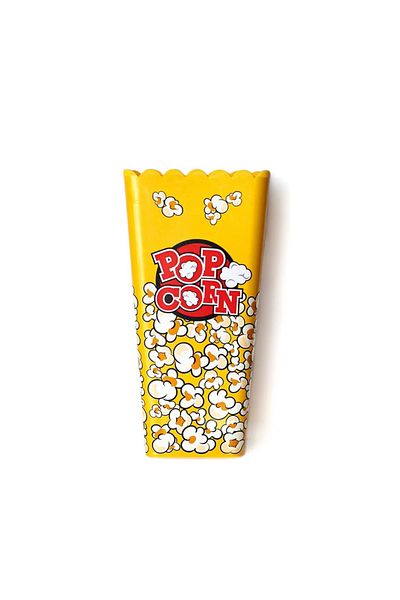 Herevin 1.3 Litre Yellow Popcorn Box - Classic Striped Polypropylene Reusable Snack Container