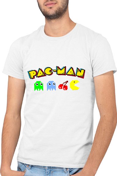 OEM Men's T-shirt Pac Man Arena Game Pixels Vintage