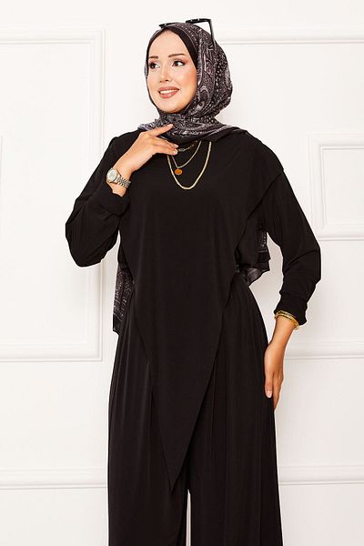EBRUTESETTÜR Sandy Double Suit with Asymmetrical Detail on the Front