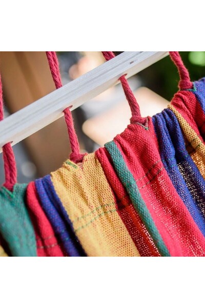 PROCART Double hammock with wooden rod, 150 x 200 cm, maximum 200 kg, 330g/sqm