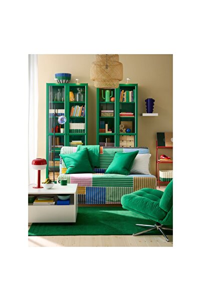 IKEA cam kapaklı kitaplık, yeşil, 80x30x202 cm