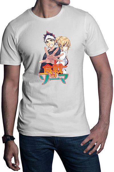 OEM Men's T-shirt Food Wars Souma Erina Cookers Anime Otaku