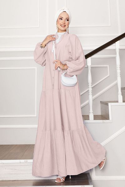 EBRUTESETTÜR Half Button Front Folded Dress