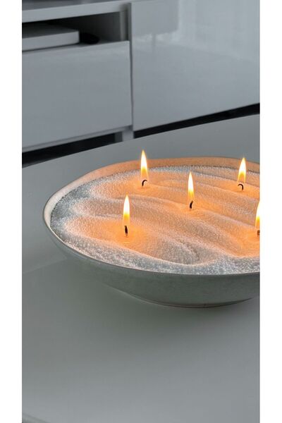 SCA CANDLE 1 KG Beyaz İnci Tozu Mum Kokusuz+Fitil Modern Dekoratif Soy Mum+ E...