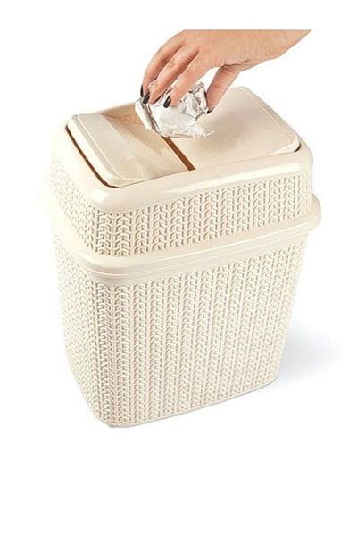 Üçsan Knit Design Plastic Whirlpool Trash Bin 10 Liter