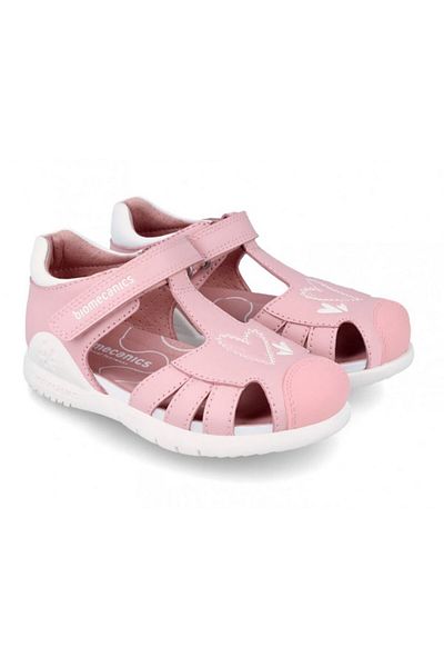 BIOMECANICS Sandale roz din piele fete 242230-A712
