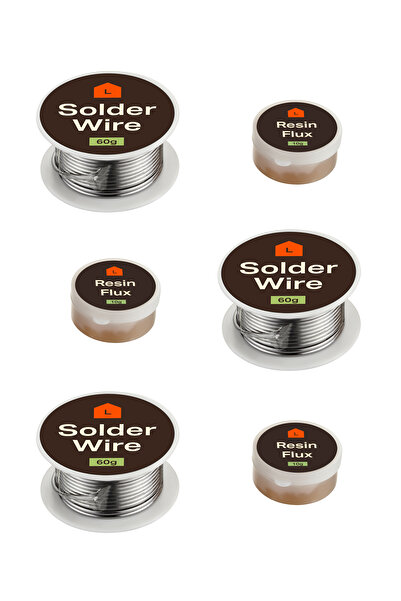 Lawazim 3 مجموعات من أسلاك اللحام 60 جرامًا مع 10 جرامات من الراتنج - سلك قلب...