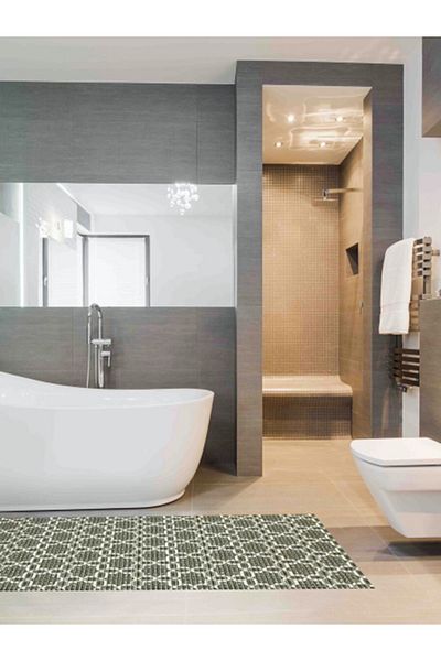 REVE Frills Rectangular Shape Anti-Slip Bath Mat 180 x 65cm