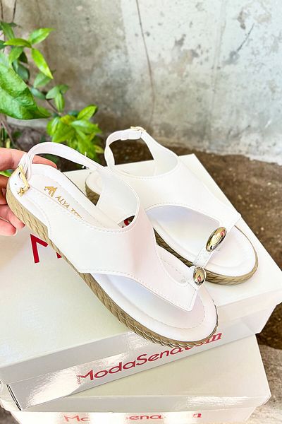 EBRUTESETTÜR Flip Flop Sandals with Buckle Detail