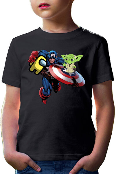 OEM Tricou copii Captain America Among Us Suspicious Star Wars Yoda Master