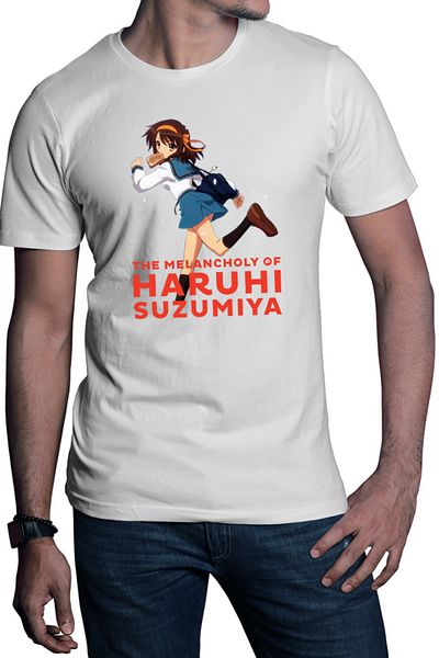 OEM Men's T-shirt Haruhi Suzumiya Run Sakura Bread Highschool Club