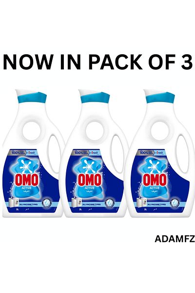 Omo Active Liquid Laundry Detergent 3-Pack, 2L Each – Powerful Stain Removal & Freshness