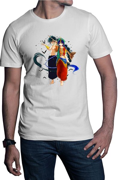 OEM Men's T-shirt Magi The Labyrinth of Magic Aladin Anime Kage